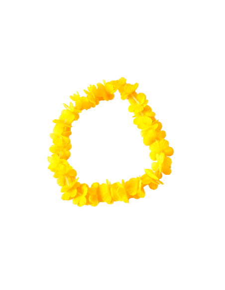 COLLAR HAWAIANO HULA FLORES AMARILLO AC507