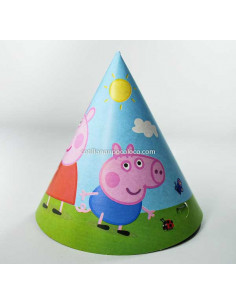GORRO FELIZ CUMPLE PEPPA PIG x10