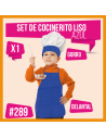 SET COCINERO NIÑO LISO AZUL
