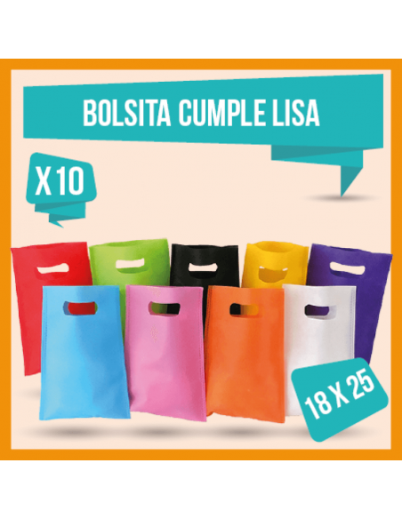 BOLSITA CUMPLE LISA 18x25cm x 10 NEGRO