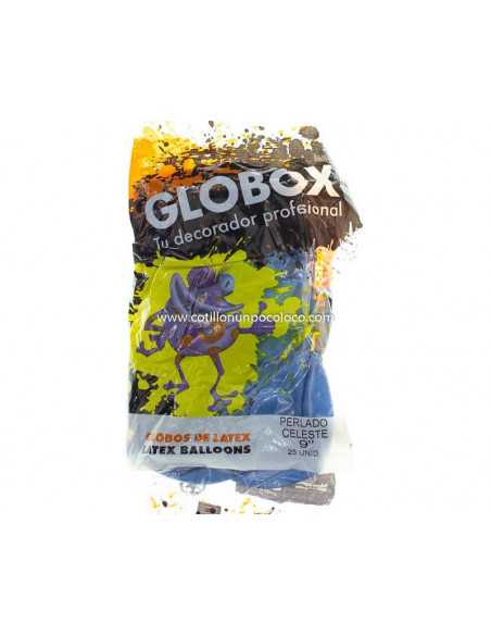 GLOBO 9" PERLADO CELESTE x25