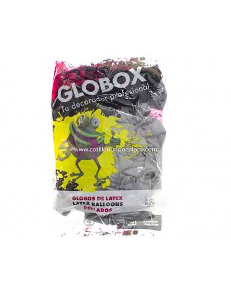 GLOBO 12" PERLADO LISO PLATA x50