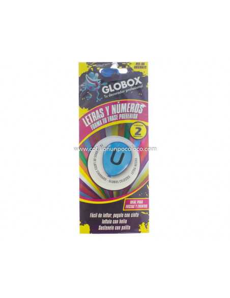 GLOBO x12" STD CELESTE LETRA U x2