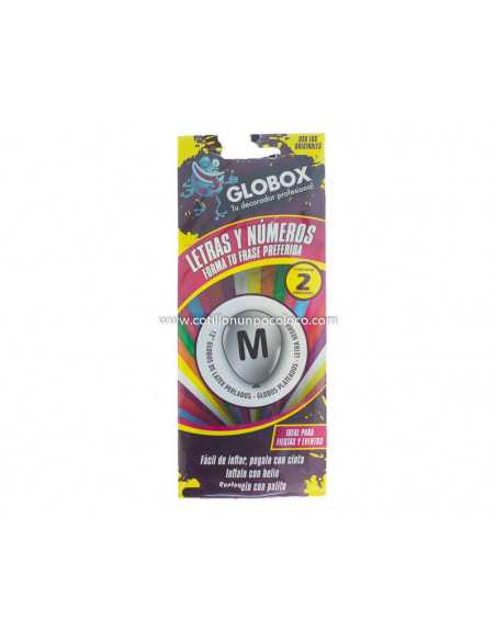 GLOBO x12" STD PLATA LETRA M x2