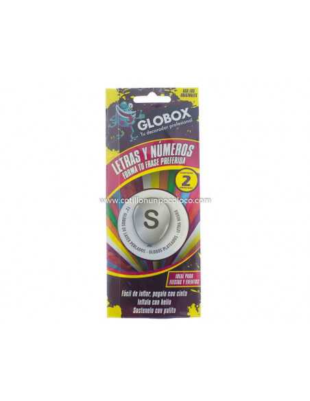GLOBO x12" STD PLATA LETRA S x2