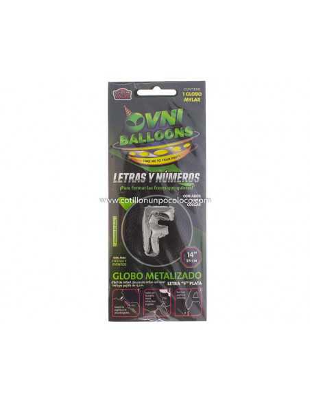 OVN-SL1 14" GLOBO METAL PLATA LETRA F x1