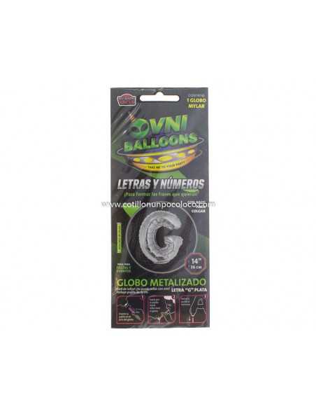OVN-SL1 14" GLOBO METAL PLATA LETRA G x1