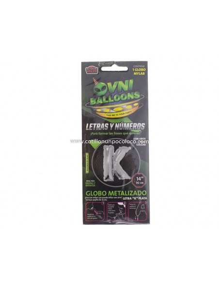 OVN-SL1 14" GLOBO METAL PLATA LETRA K x1