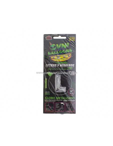 OVN-SL1 14" GLOBO METAL PLATA LETRA L x1