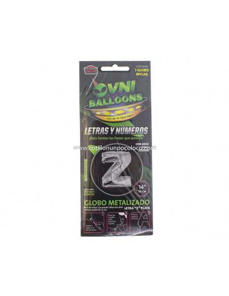 OVN-SL1 14" GLOBO METAL PLATA LETRA Z x1 +PALITO 15CM