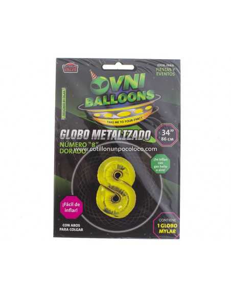 OVN-SL1 34" GLOBO DORADO NUMERO 8 x1 METALIZADOS