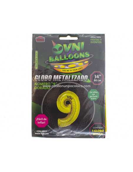 OVN-SL1 34" GLOBO DORADO NUMERO 9 x1 METALIZADOS