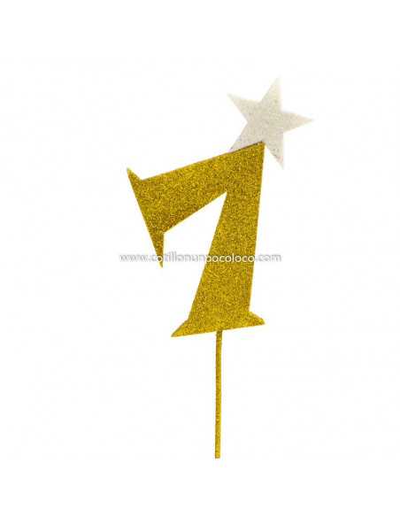 NUMERO GRANDE DORADO 7 GOMA EVA