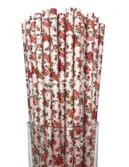 SORBETE POLIPAPEL 20cm FLORES ROSA
