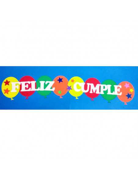 TIRA DE GLOBOS GOMA EVA FELIZ CUMPLE SURTIDO