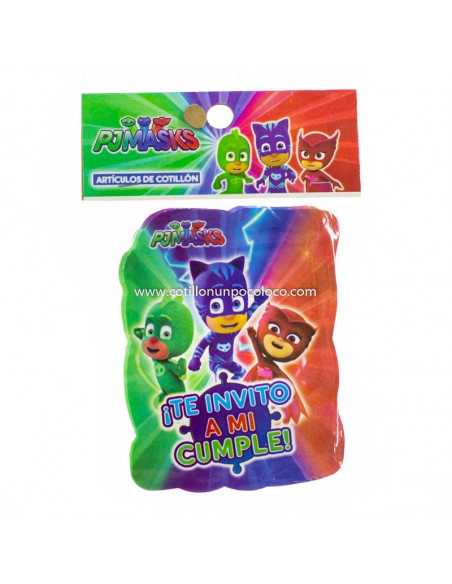 INVITACION CHICA PJ MASKS HEROES EN PIJAMAS x10