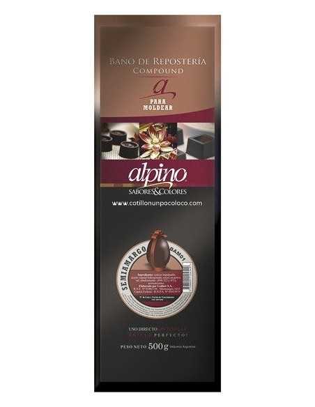 CHOCOLATE BARRA BAÑO MOLDEO SEMI AMARGO ALPINO x500g
