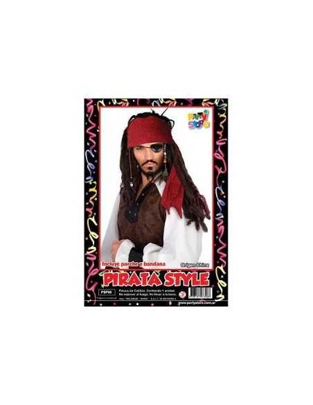 PELUCA PIRATA (con bandana roja y parche pirata) PSP06